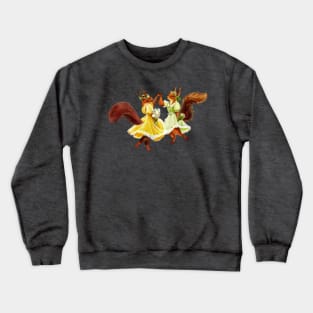 Merry Dance of Squirrels - Watercolour Illustration Crewneck Sweatshirt